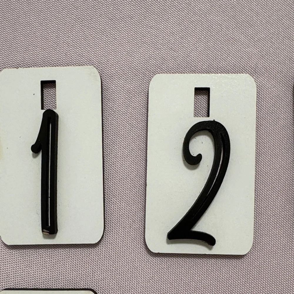 Black and White Number Wood Decor Set